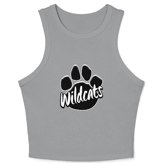 Wildcats Paw Print Mascot School Pride Crop Tank Top