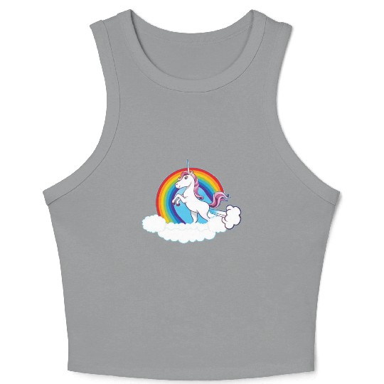 Rainbow Unicorn Love Crop Tank Top