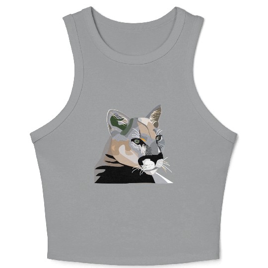 Cougar,Puma,Mountain Lion Crop Tank Top