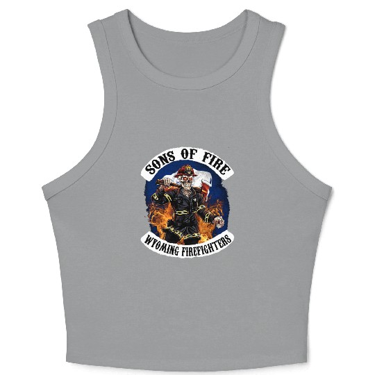 sons of fire wyoming firefighter Crop Tank Top