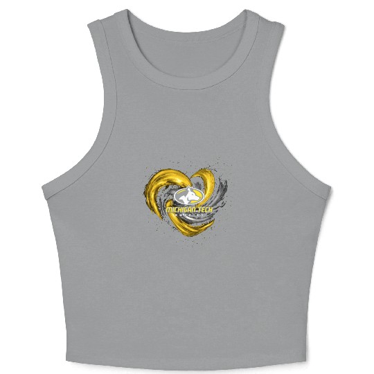 michigan tech animals heart husky Crop Tank Top