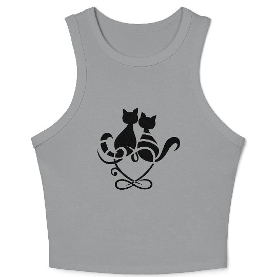Loving Cats with Heart and Infinity Symbol. Meow. Crop Tank Top
