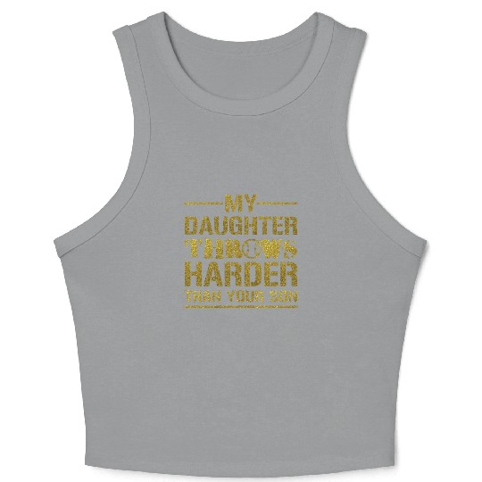 Softball Dad Saying Funny Sport Daddy Crop Tank Top Gift