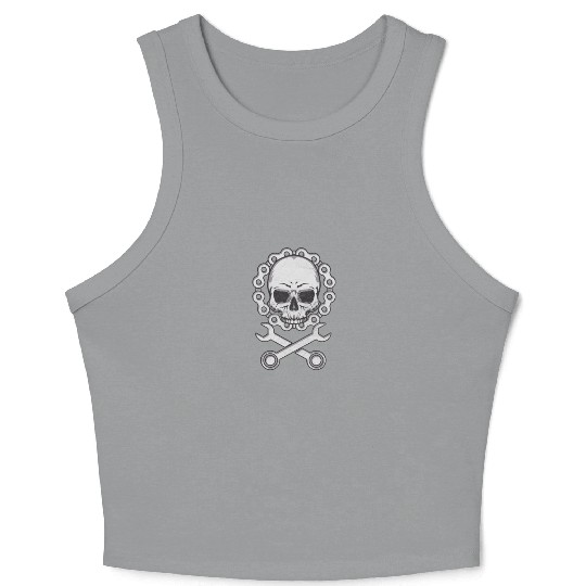 Motocross Motorsport Gift Skull Biker Motorcycle Crop Tank Top