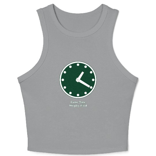 WRIGLEY FIELD SCOREBARD CLOCK IS CHICAGO CUBS GAME Crop Tank Top