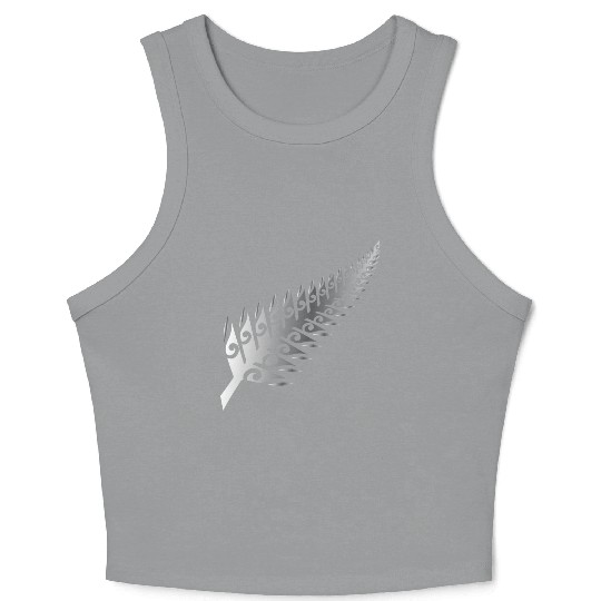 Silver Fern New Zealand Maori Style - Gift Idea Crop Tank Top
