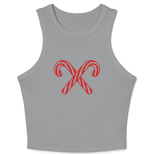 cross 2 candy cane x delicious candy sugar sweet h Crop Tank Top