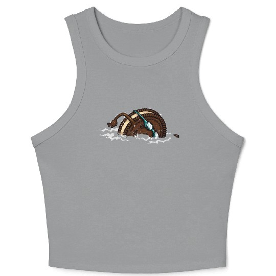 Funny Swimming Oreo Crop Tank Top