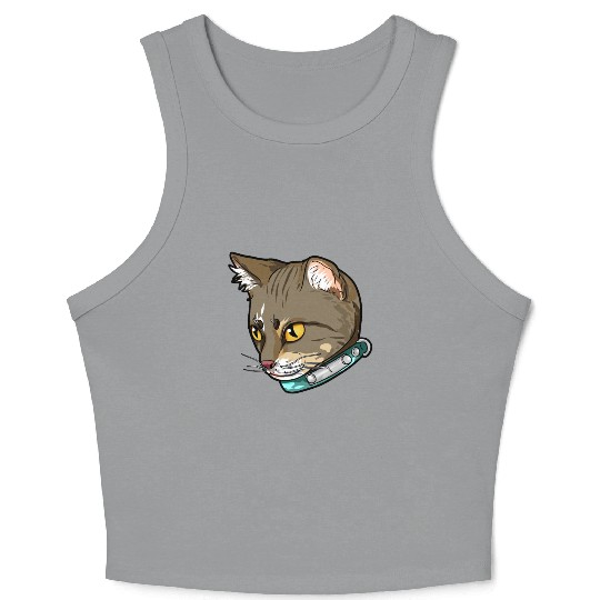 Brazilian Shorthair Cat Face Love Sweet cool funny Crop Tank Top