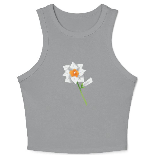 Flower Spring Daffodil Narcissus White - Gift Idea Crop Tank Top