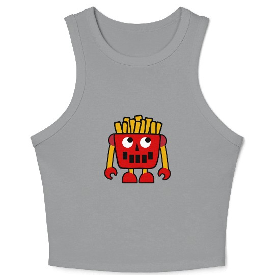 Burger Pizza French Fries Donut Robot Crop Tank Top