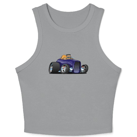 Highboy hot rod deep purple roadster Crop Tank Top