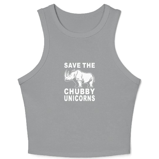Save the Chubby Rhinoceros Funny Crop Tank Top