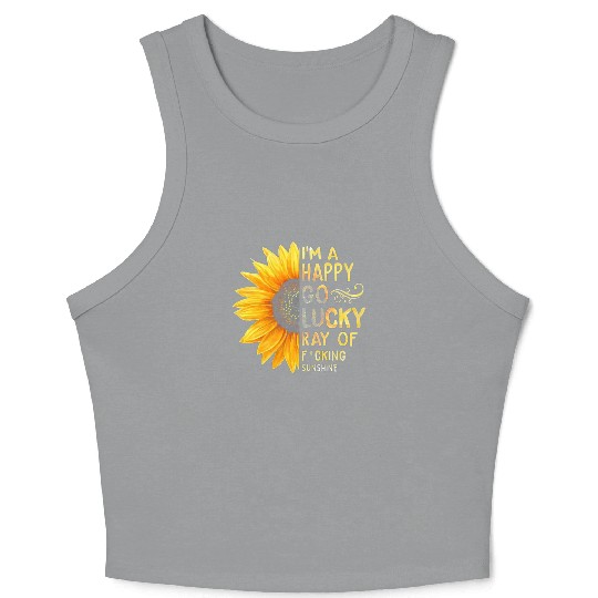 I'm A Happy Go Lucky Ray of Sunshine Sunflower Crop Tank Top