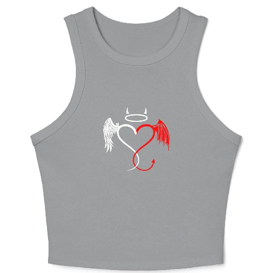 Angel vs Devil Nurse and Doctor Gift Crop Tank Top