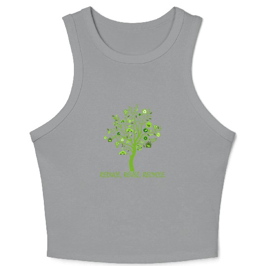 Green Wood Reduce Reuse Recycle Crop Tank Top