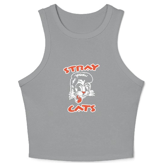 STRAY CATS Rockabilly Cool Cat Tattoo Crop Tank Top