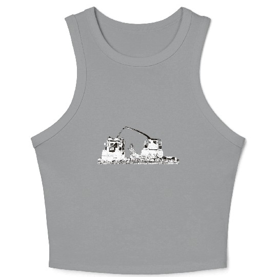 Corn chopper chopping corn maize farmer Crop Tank Top