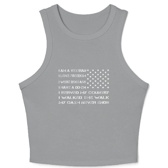 i am a veteran i love freedom i wore dog tags i ha Crop Tank Top