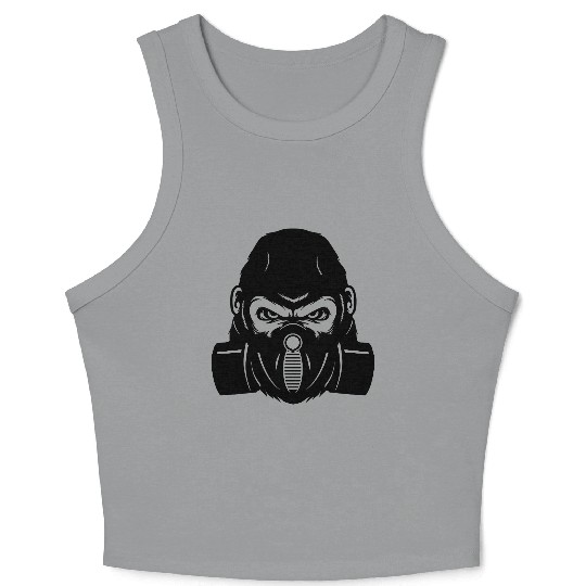 gorilla with gas mask Crop Tank Top