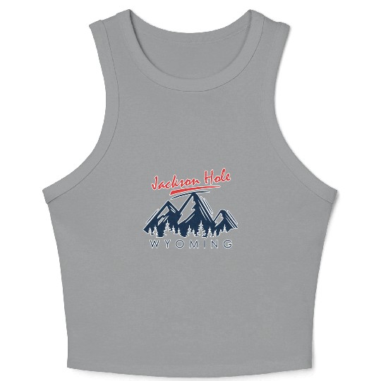Jackson Hole Wyoming Crop Tank Top Vintage City Retro Tshi