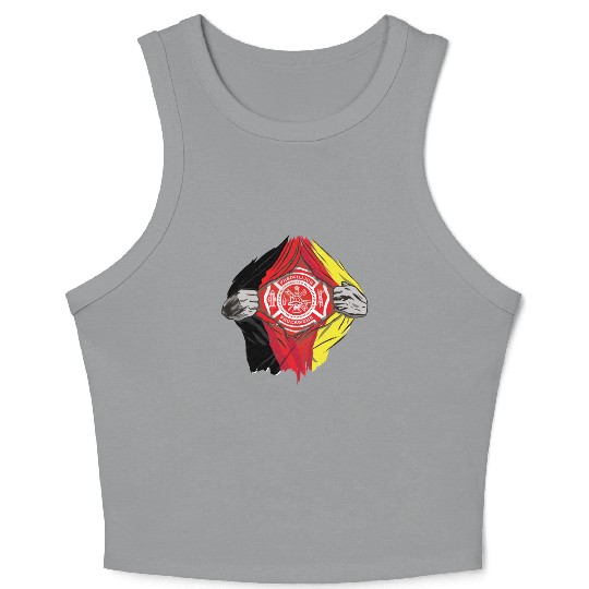 German Volunteer Fire Brigade Firefighter Crop Tank Top
