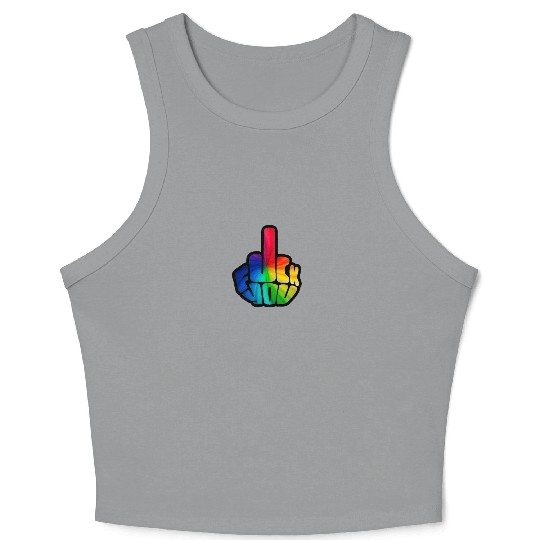 Funny Cute Middle Finger Vintage Crop Tank Top - F*ck You