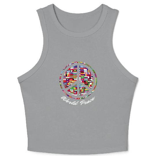 World Peace Sign Flags of Nations International Crop Tank Top