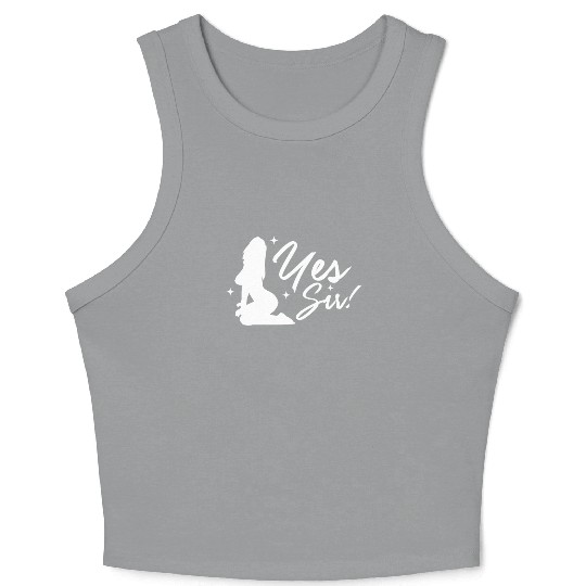 Yes Sir BDSM DDLG Naughty Submissive Kinky sx Crop Tank Top