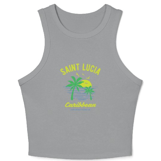 Saint Lucia Caribbean Paradise Gift and Souvenir Crop Tank Top