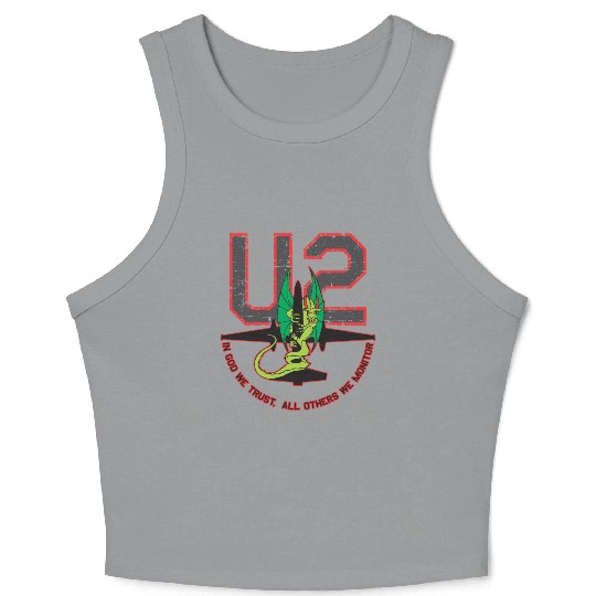 U-2 In God We Trust, All Others We Monitor Crop Tank Top