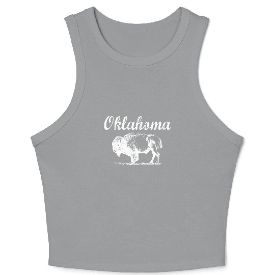 Oklahoma Buffalo Tribal Native American Country Ok Crop Tank Top