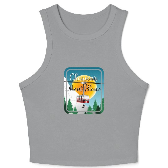 Skiing Mont Blanc Crop Tank Top
