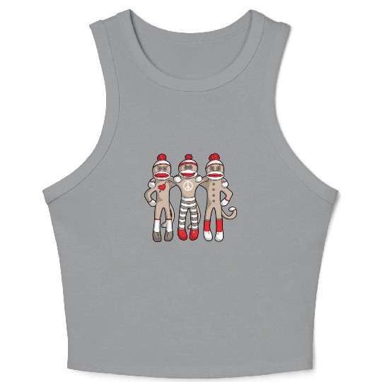Sock Monkey Buddies Crop Tank Top