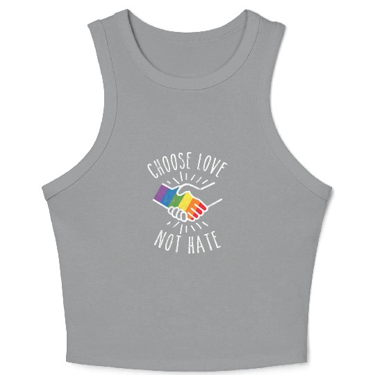 Pride Month Ally LGBT Support Gifts Cute Rainbow Crop Tank Top
