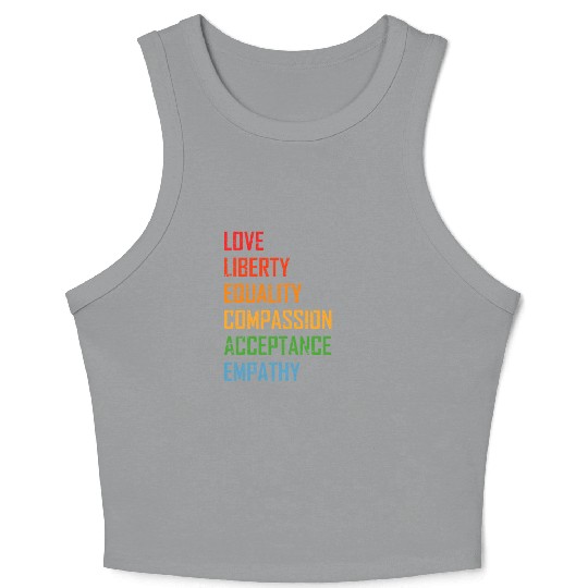 Love Liberty Equality LGBTQ Feminism Gay Pride Crop Tank Top