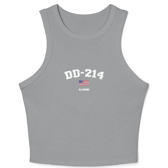 Dd 214 Us Armed Forces Alumni Usa Flag Vintage Crop Tank Top