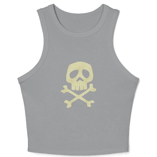 Misfits Style Captain Harlock Skull Crossbones Crop Tank Top