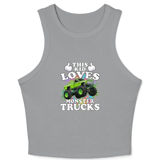 This Kid Loves Monster Trucks Crop Tank Top