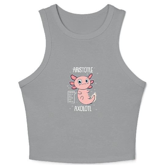 Philosophy Axolotl With Aristotle Quote Crop Tank Top