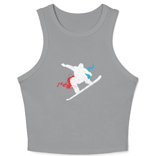 Snowboard Boarder Splash Winter Sport Birthday Crop Tank Top