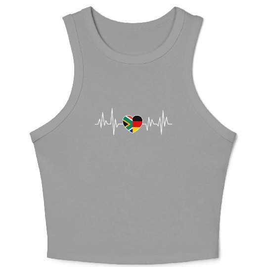 South Africa Germany Flag Two countries Crop Tank Top