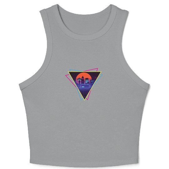 future city synthwave Crop Tank Top