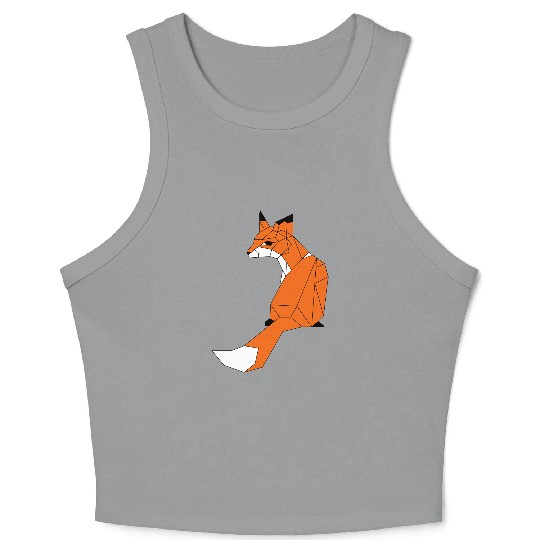 Fox made of triangles and polygons - colors Crop Tank Top