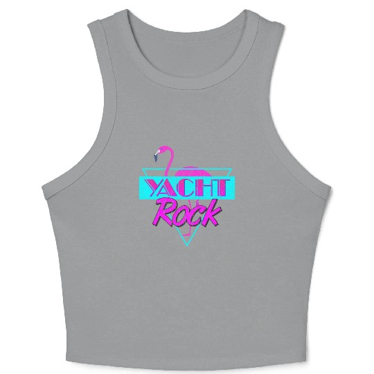Yacht Rock Retro Flamingo Crop Tank Top