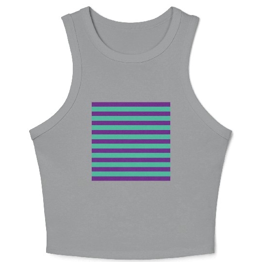 Stripes Purple Green Crop Tank Top