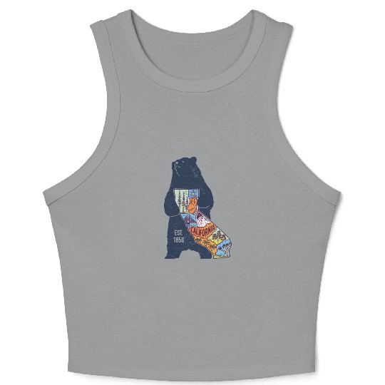 Vintage California Bear EST 1850 Crop Tank Top