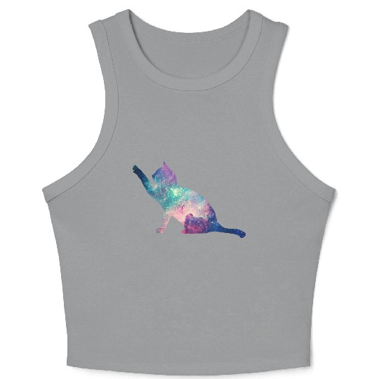 galaxy cat for cats lovers Crop Tank Top