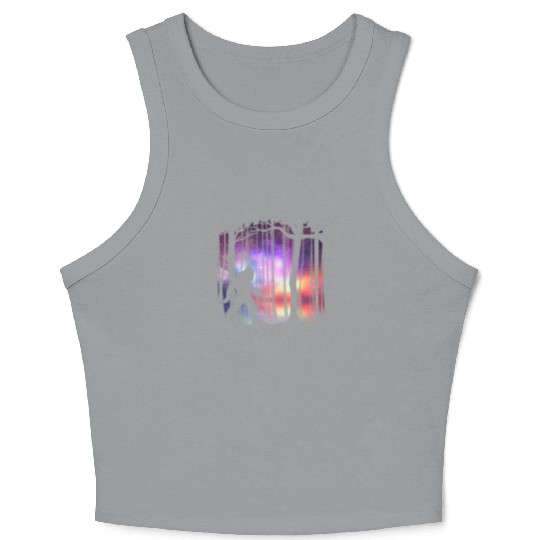 Bigfoot Northern Lights - Space Galaxy Aurora Crop Tank Top