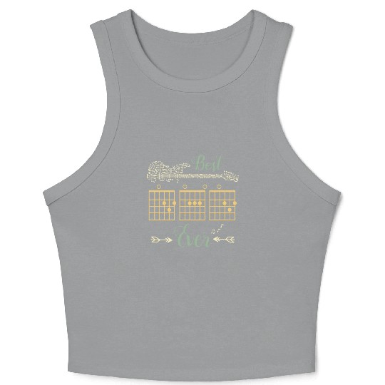 Best Dad Ever Cool Guitar Chord Gifts Crop Tank Top